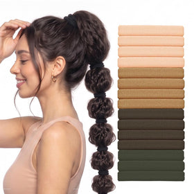 Vrose Flosi hair ties in deep black, front view