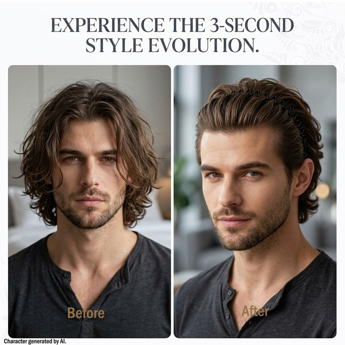 Vrose Flosi Metal Zig Zag Headband Deep Tooth style for thick hair