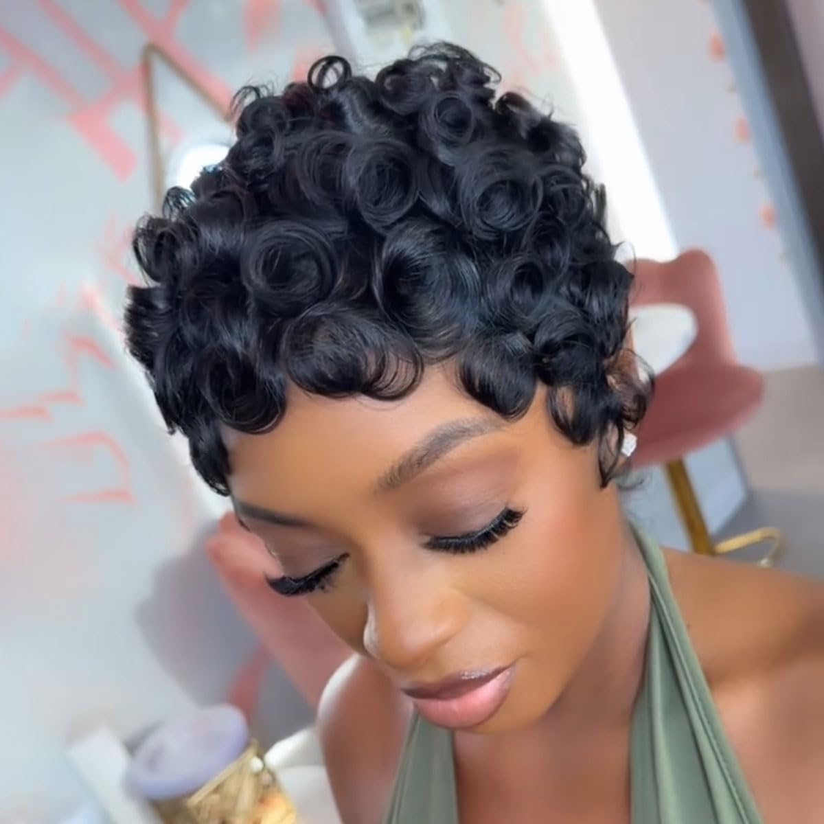 VRZ Pixie Cut Wig back view highlighting soft texture
