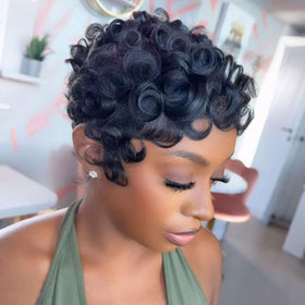 VRZ Pixie Cut Wig side view showing layered design