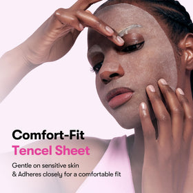 VT COSMETICS CICA Collagen Daily Mask sheet mask on model's face