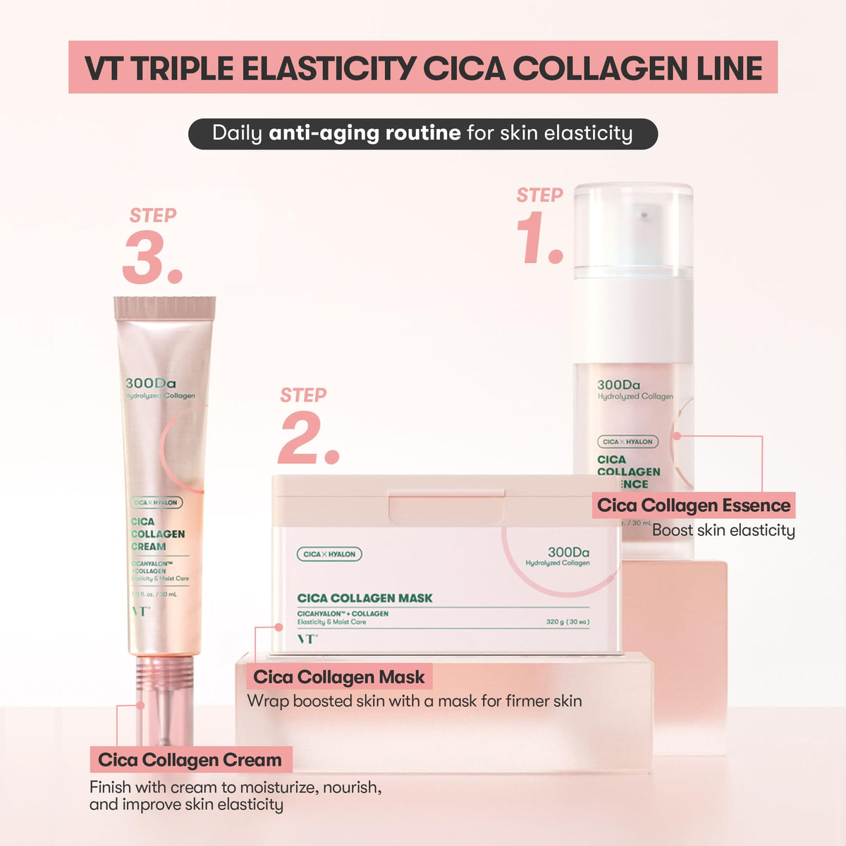 VT COSMETICS Cica Collagen Essence pink serum texture