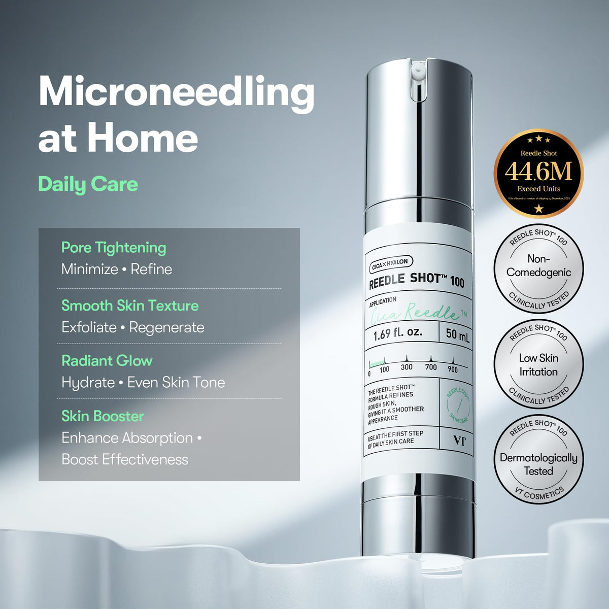 VT COSMETICS CICA Reedle Shot 100 Microneedling Serum with packaging