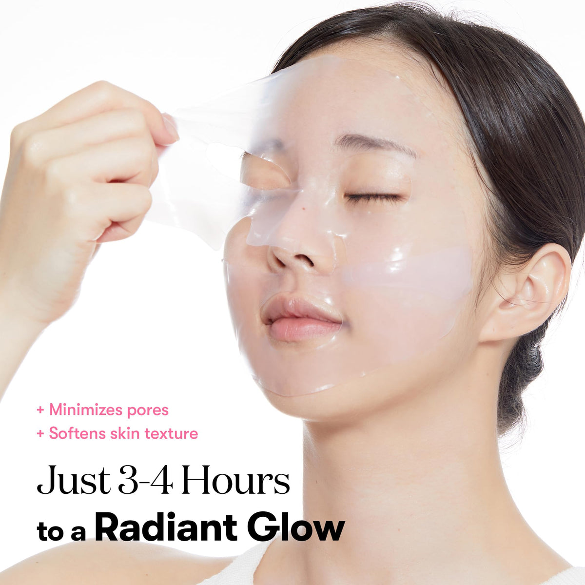 VT COSMETICS Collagen Reedle Shot Hydrogel Mask application on skin