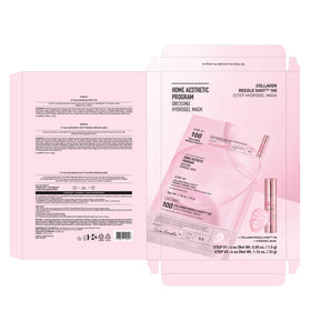 VT COSMETICS Collagen Reedle Shot Hydrogel Mask on a bathroom counter