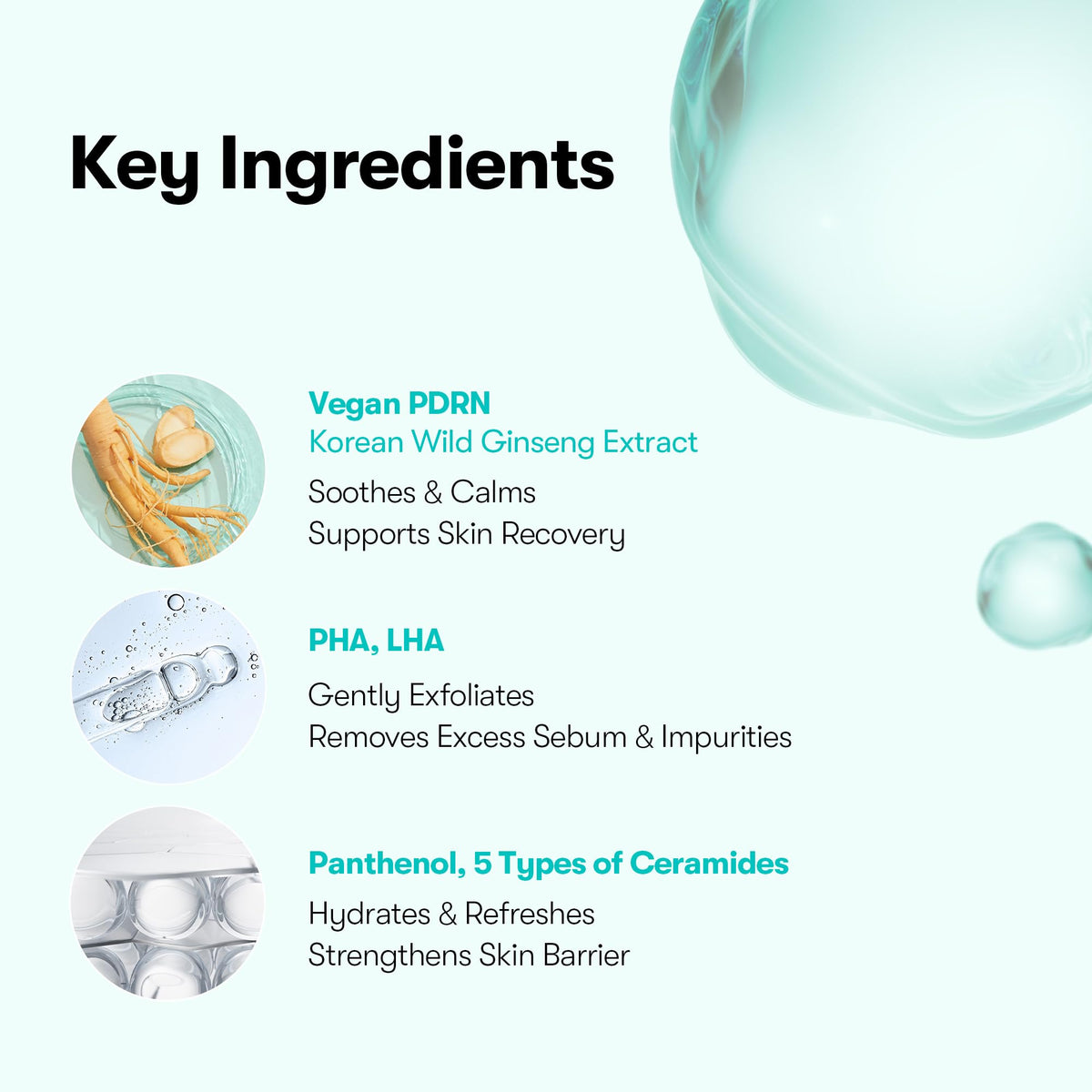 VT COSMETICS PDRN Barrier Cleanser back view with ingredient list