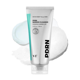 VT COSMETICS PDRN Barrier Cleanser front view with creamy micro-foam