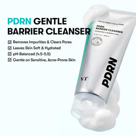 VT COSMETICS PDRN Barrier Cleanser side view showing bottle design