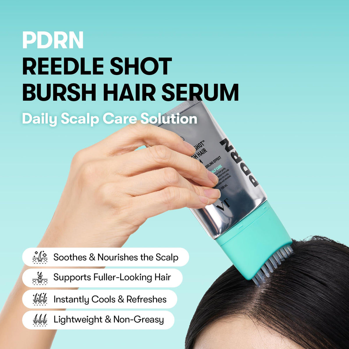VT COSMETICS PDRN Reedle Shot Brush Hair Serum brush applicator close-up
