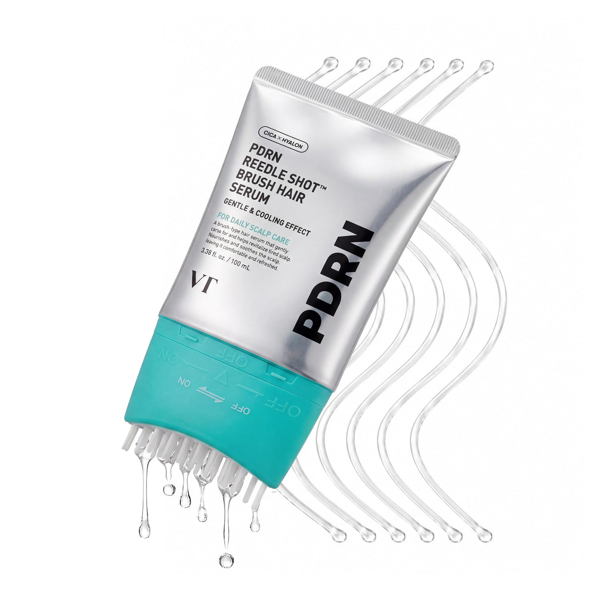 VT COSMETICS PDRN Reedle Shot Brush Hair Serum front view