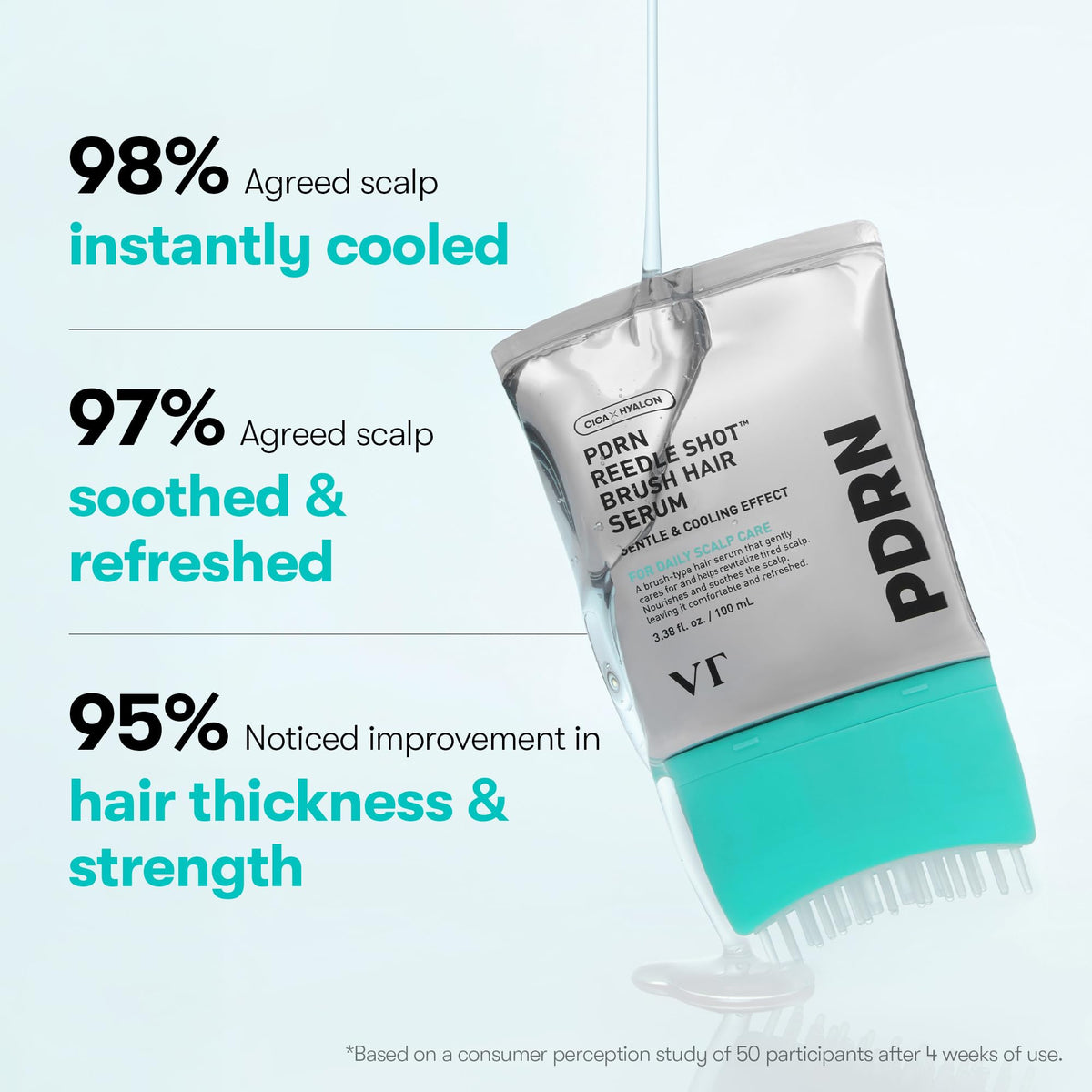 VT COSMETICS PDRN Reedle Shot Brush Hair Serum with hair care products