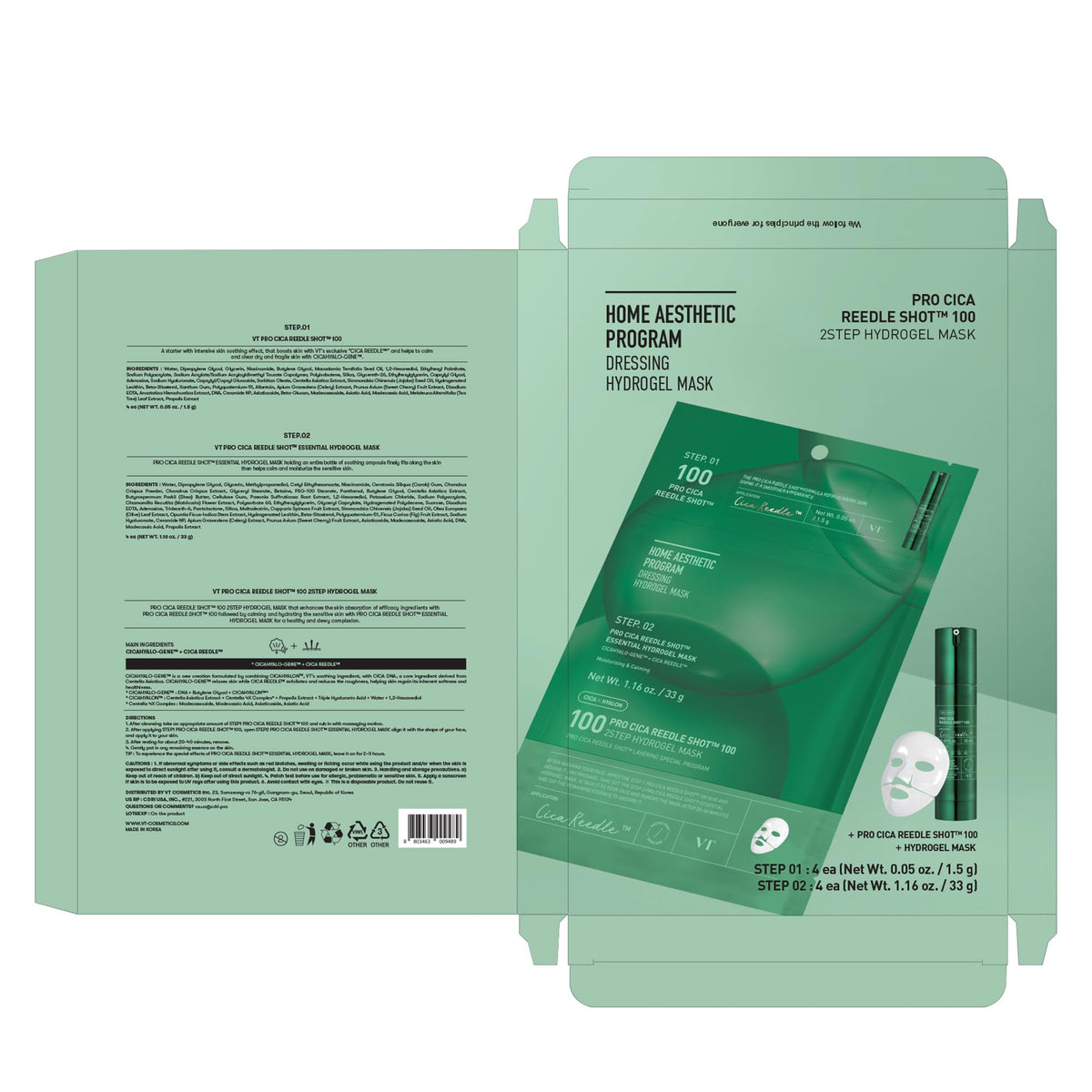 VT COSMETICS Pro Cica Hydrogel Mask ingredients list