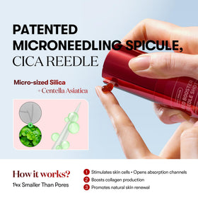 VT COSMETICS Red support Reedle Shot Serum texture on skin
