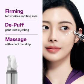 VT COSMETICS Reedle Shot Firming Eye Cream texture on fingertip