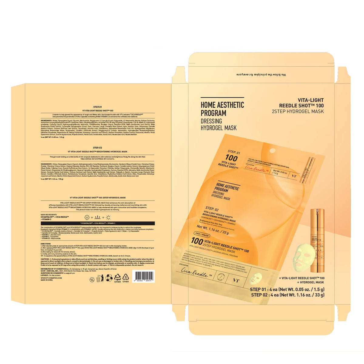 VT COSMETICS Vita-Light Reedle Shot 100 Hydrogel Mask in a spa setting