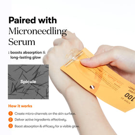 VT COSMETICS Vita-Light Reedle Shot 100 Hydrogel Mask in use during a skincare routine