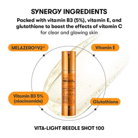 VT COSMETICS Vita-Light Reedle Shot 100 Serum in a bathroom setting