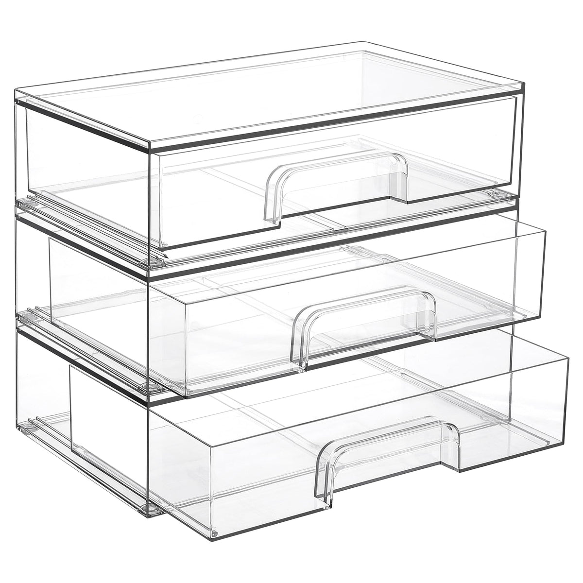 Vtopmart 12.1''W Clear Stackable Storage Drawer front view