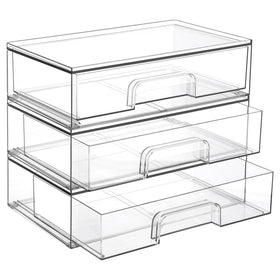 Vtopmart 12.1''W Clear Stackable Storage Drawer front view
