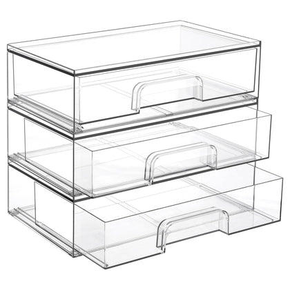 Vtopmart 12.1''W Clear Stackable Storage Drawer front view
