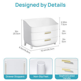 Vtopmart 3-Tier Makeup Organizer with open top and drawers