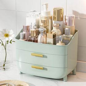 Vtopmart 3-Tier Skincare Makeup Organizer front view in green