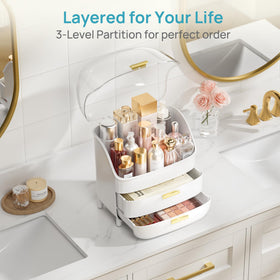 Vtopmart 3-Tier Skincare Makeup Organizer side view