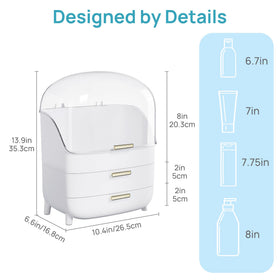 Vtopmart 3-Tier Skincare Makeup Organizer top tier holding tall bottles