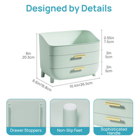 Vtopmart 3-Tier Skincare Makeup Organizer with drawers open