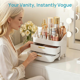 Vtopmart 3-Tier Skincare Organizer with beauty products inside
