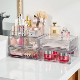 Vtopmart 5 Tier Clear Makeup Organizer with non-slip pads visible