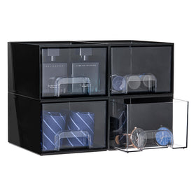 Vtopmart Black Stackable Storage Drawers front view