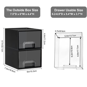 Vtopmart Black Stackable Storage Drawers side view