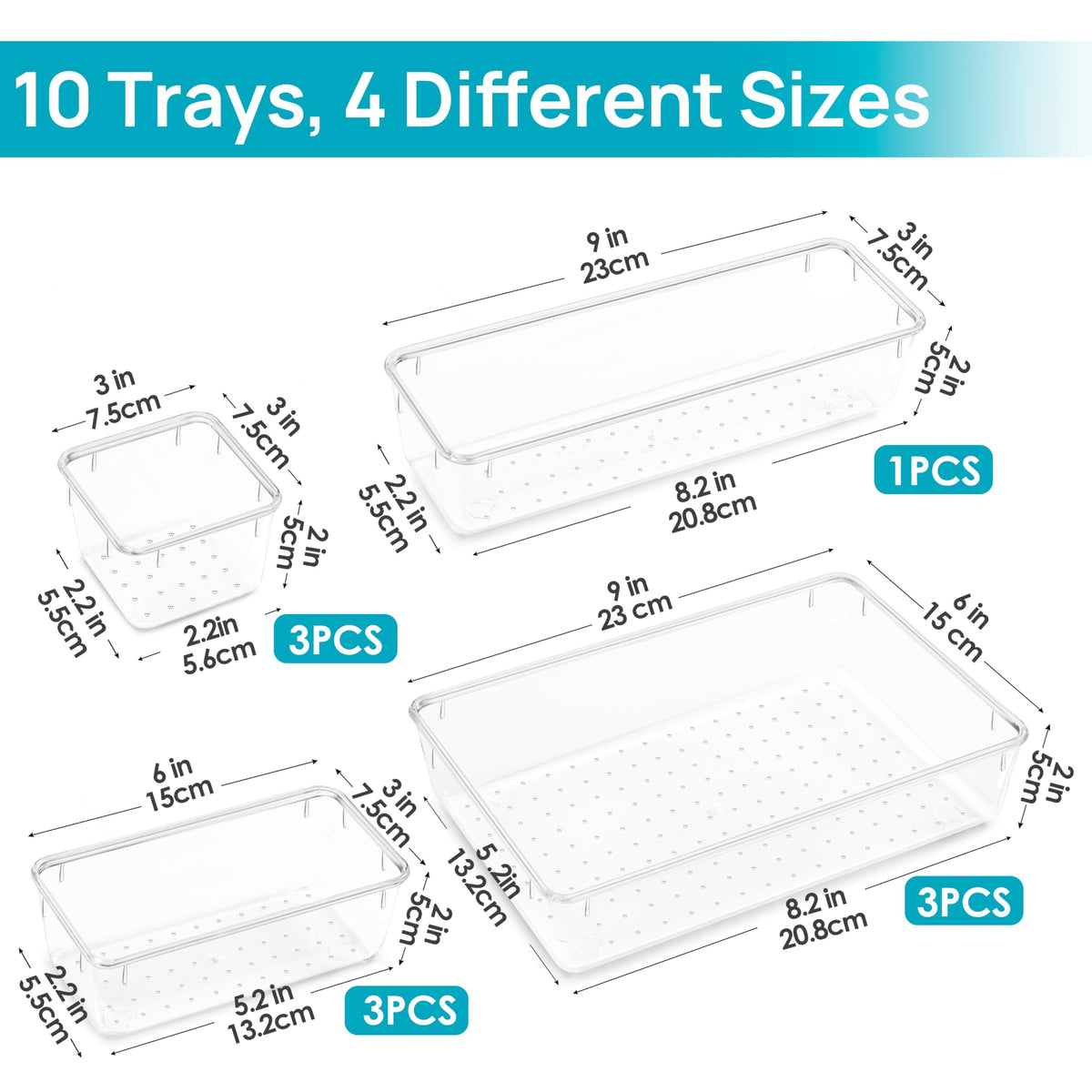 Vtopmart clear drawer organizer bins in a craft room