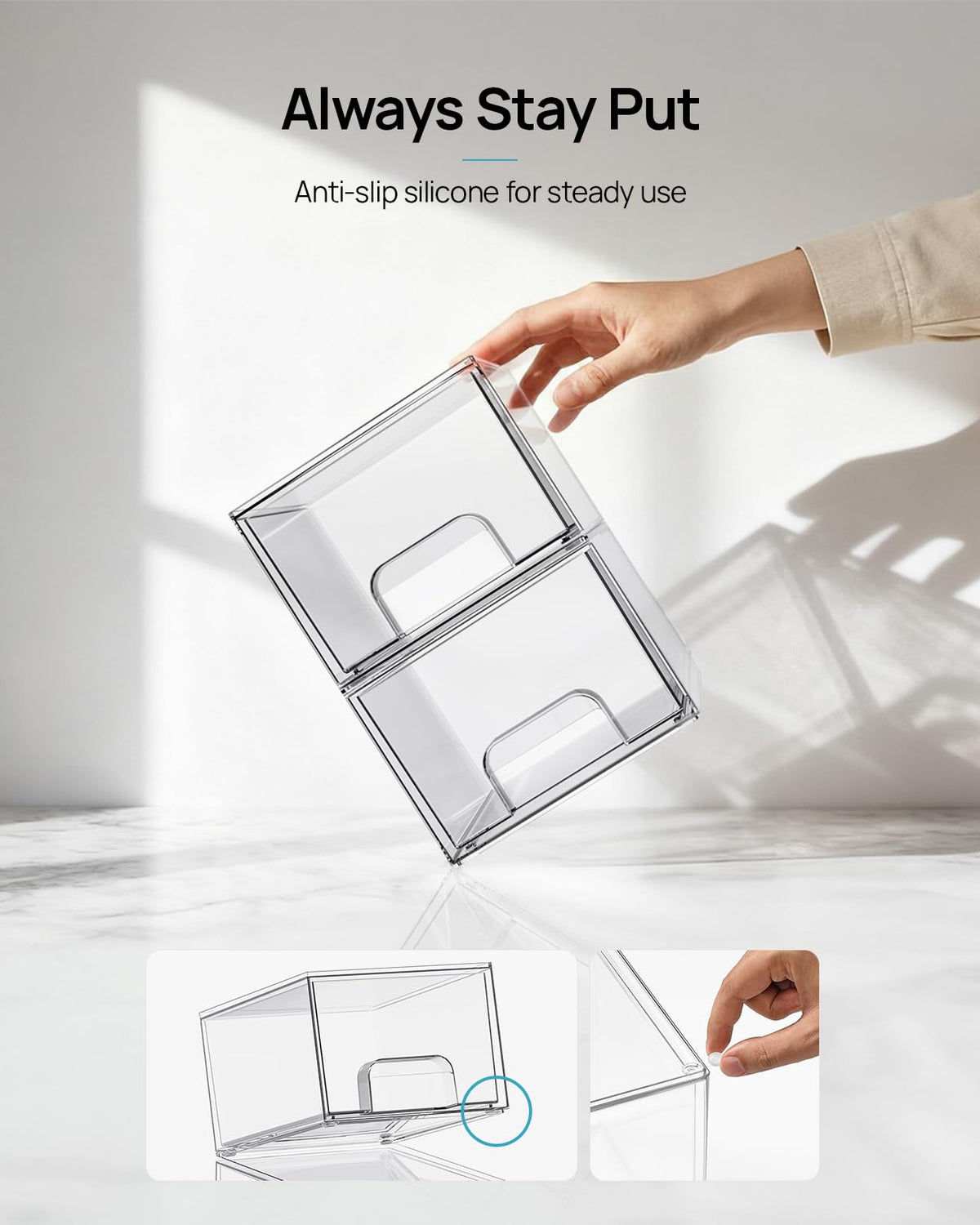 Vtopmart clear drawers showing contents for easy identification