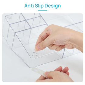 Vtopmart Clear Makeup Organizer Tray on a bathroom vanity