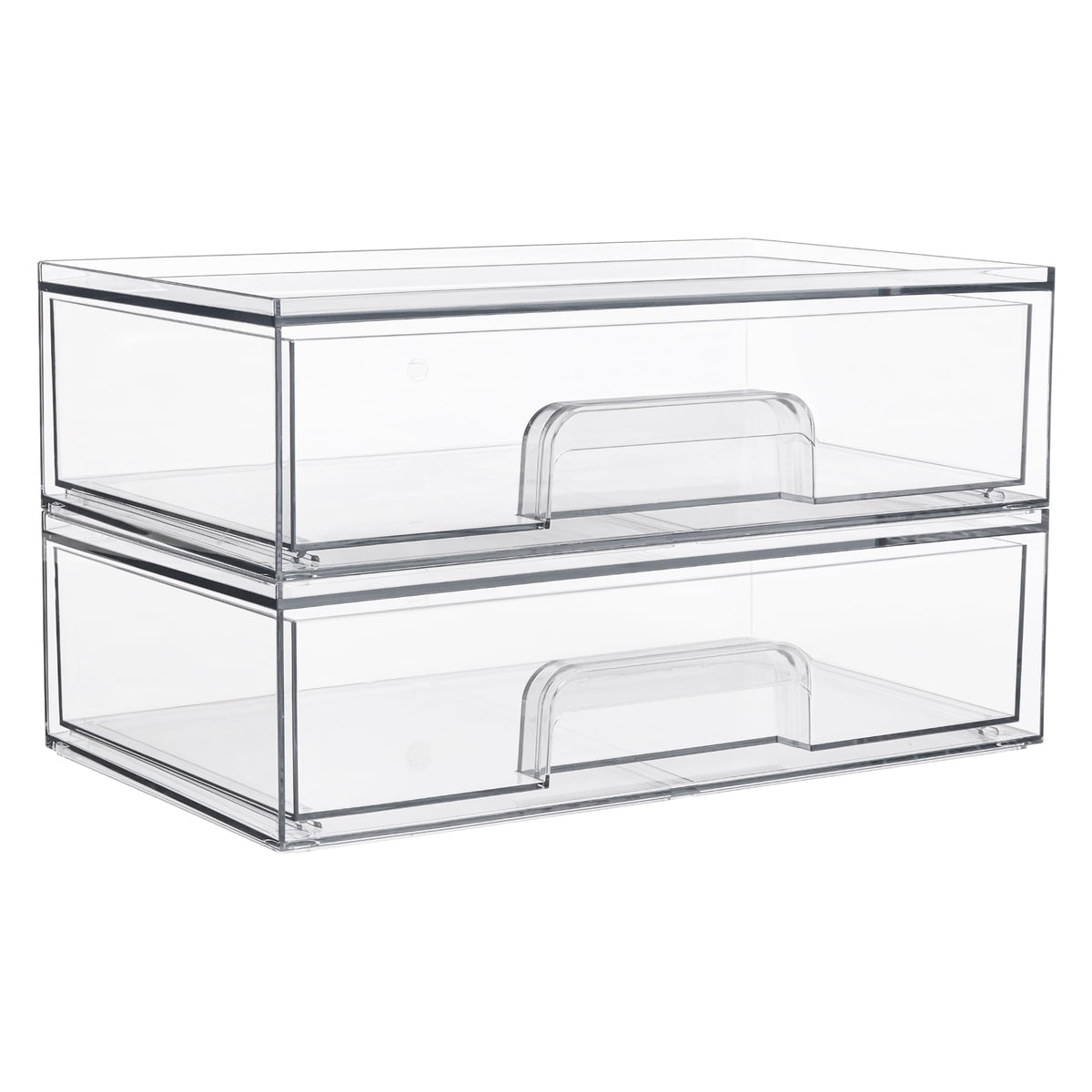 Vtopmart Clear Stackable Storage Drawers front view