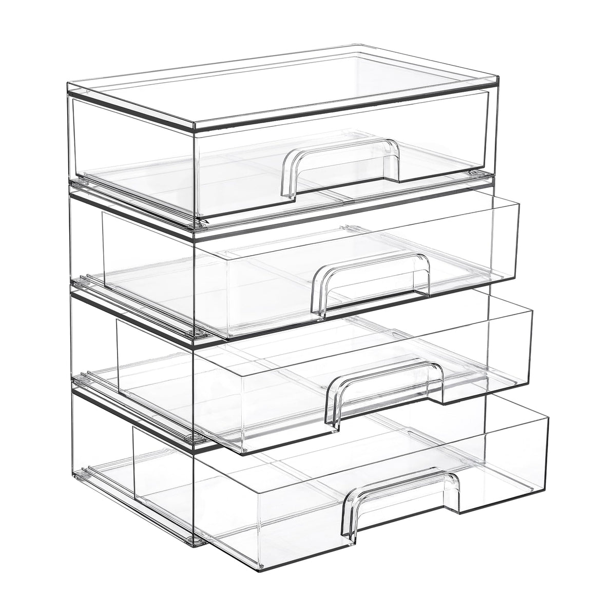 Vtopmart Clear Stackable Storage Drawers front view