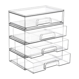 Vtopmart Clear Stackable Storage Drawers front view