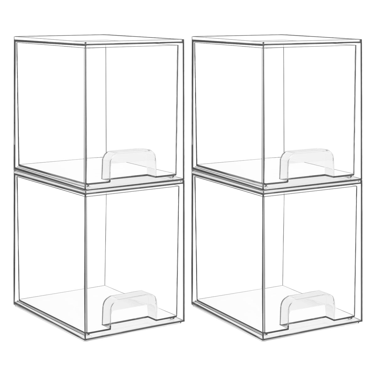 Vtopmart Clear Stackable Storage Drawers front view
