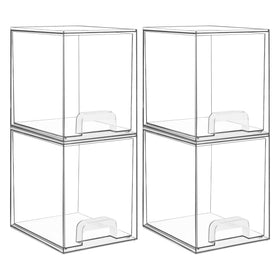 Vtopmart Clear Stackable Storage Drawers front view
