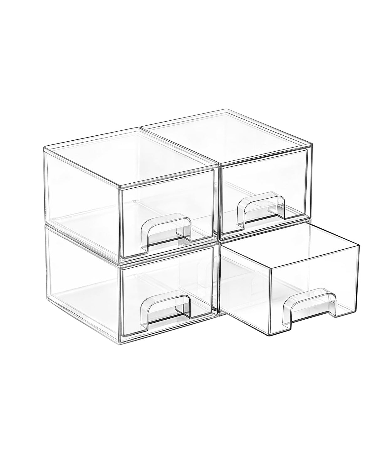 Vtopmart clear stackable storage drawers front view