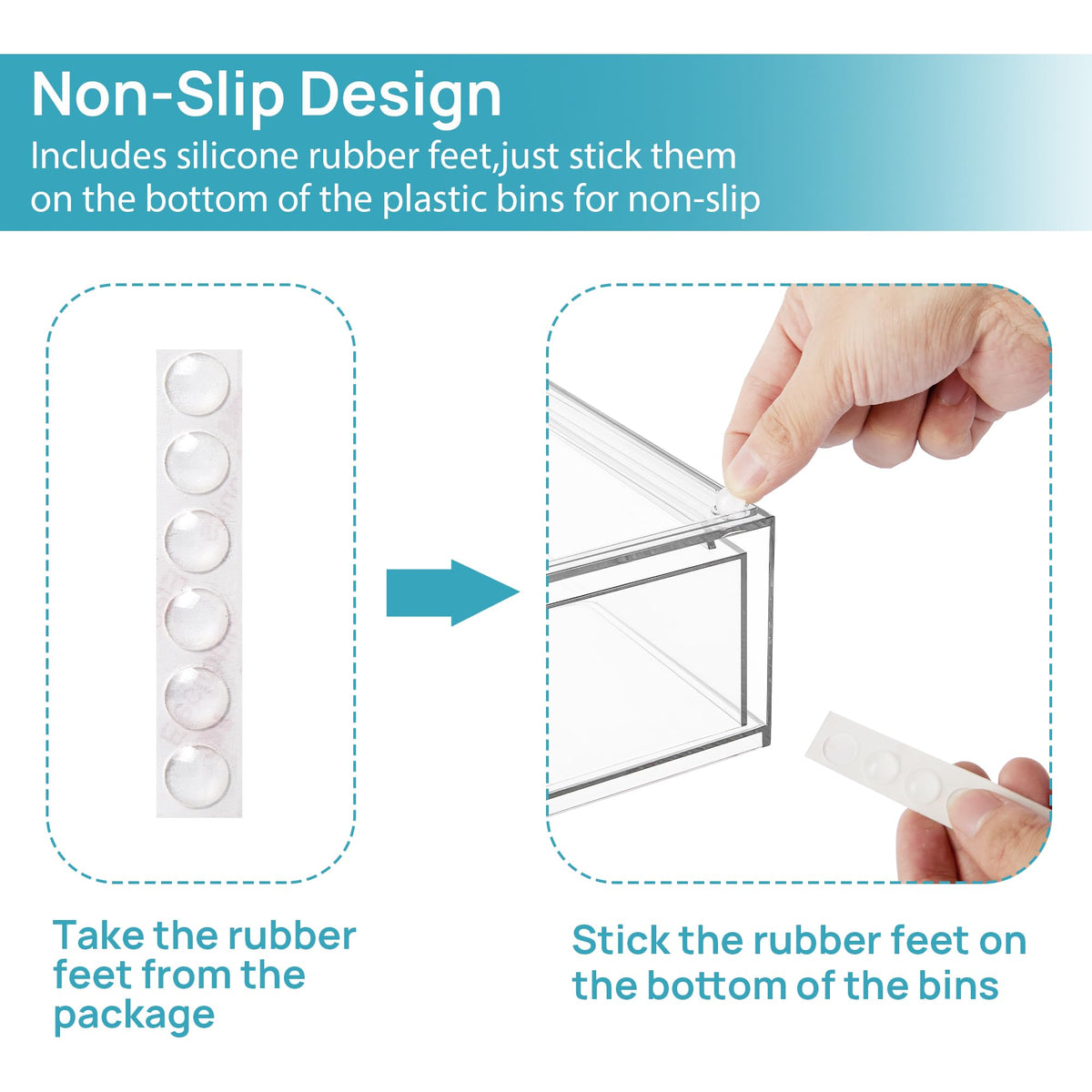 Vtopmart Clear Stackable Storage Drawers in bathroom