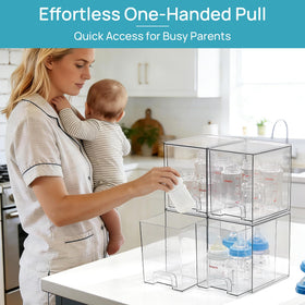 Vtopmart Clear Stackable Storage Drawers in bathroom