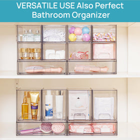 Vtopmart Clear Stackable Storage Drawers in office