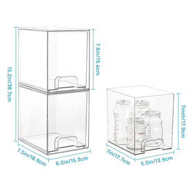 Vtopmart Clear Stackable Storage Drawers side view