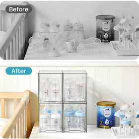 Vtopmart Clear Stackable Storage Drawers stacked
