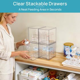 Vtopmart Clear Stackable Storage Drawers with handles