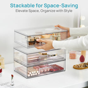Vtopmart Clear Storage Drawer with kitchen items