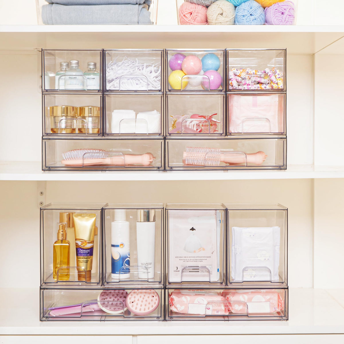 Vtopmart clear storage drawers on a countertop